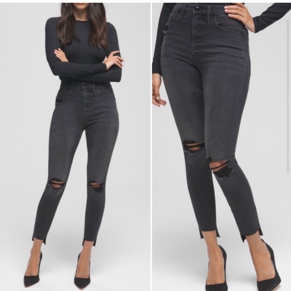 Good American Good High Waist Crop Skinny Jeans Size 6/28